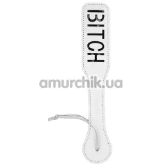 Шльопалка DS Fetish Paddle Bitch, біла - Фото №1