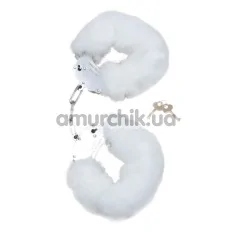 Наручники Boss Series Fetish Furry Cuffs, білі - Фото №1