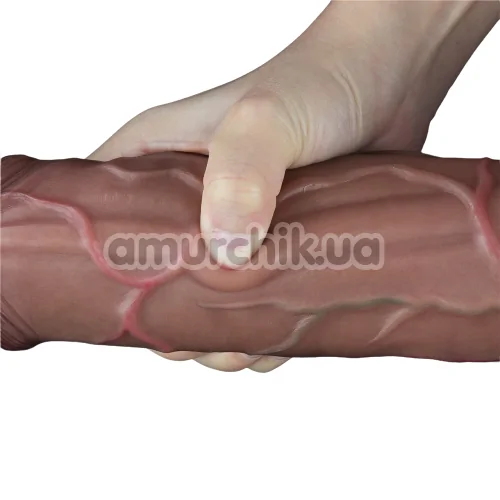 Фалоімітатор Dual-Layered Silicone Nature Cock LV411054, коричневий