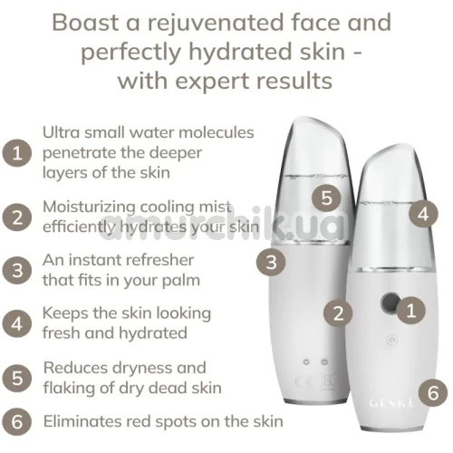Зволожувач для шкіри обличчя Geske Facial Hydration Refresher 4 in 1, білий