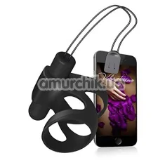 Насадка на пенис с вибрацией Amor Vibratissimo Zickzack, черная - Фото №1