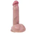 Фалоімітатор Fantasy Toys Dildo With Movable Foreskin 21 cm з мошонкою, тілесний - Фото №4