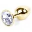 Анальная пробка с прозрачным кристаллом Exclusivity Jewellery Gold Plug, золотая - Фото №1