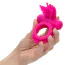 Віброкільце Silicone Rechargeable Butterfly Dual Ring, рожеве - Фото №6