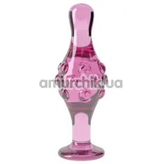 Анальная пробка Lovetoy Glass Romance GS17, розовая - Фото №1