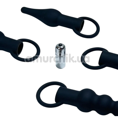 Набор анальных пробок с вибрацией Passion Play Vibrating Anal Training Set, черный