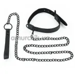Нашийник Lovetoy Bondage Fetish Black Matt Collar With Leash, чорний - Фото №1