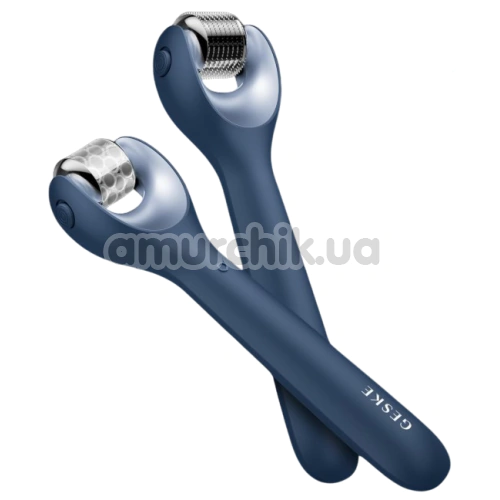 Масажер-ролер для обличчя з мікроголками Geske MicroNeedle Face Roller 9 in 1, синій