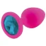 Анальна пробка з блакитним кристалом RelaXxxx Silicone Plug Medium, рожева - Фото №1