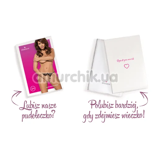Трусики-стринги открытые Obsessive Miamor, черные