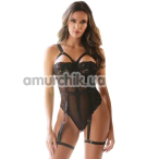 Боди с подвязками Star Night Sexy Lace Strap Teddy, черное - Фото №1
