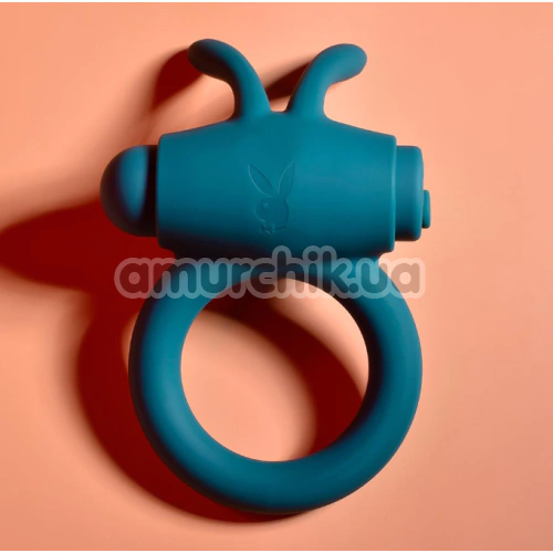 Виброкольцо для члена Playboy Pleasure Bunny Buzzer, зеленое