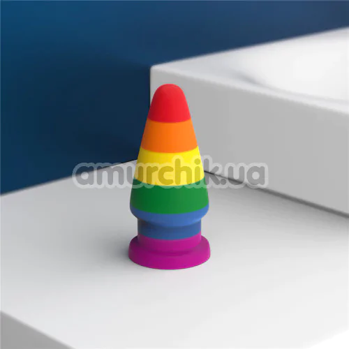 Анальная пробка LoveToy Prider 6, радужная