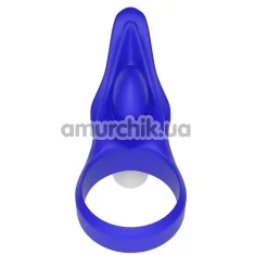 Виброкольцо Power Clit Cockring Stamina, синее - Фото №1