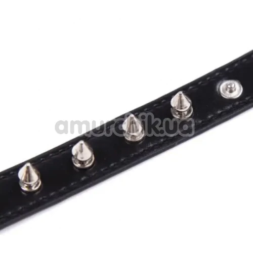 Ошейник DS Fetish Collar With Metal Spikes с металлическими шипами, черный