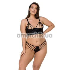 Комплект Passion Free Your Senses Erotic Line Malwia Bikini, чорний: бюстгальтер + трусики-стрінги - Фото №1