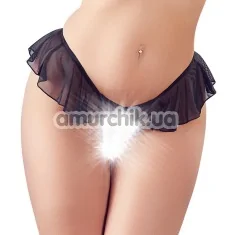 Трусики-стринги Cottelli Collection Flounced String 2321920, чёрные - Фото №1