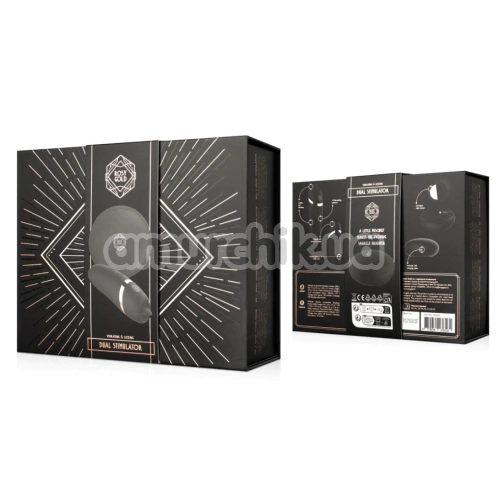 Клиторальный вибратор Rosy Gold Nouveau Vibrating & Licking Dual Stimulator, черный