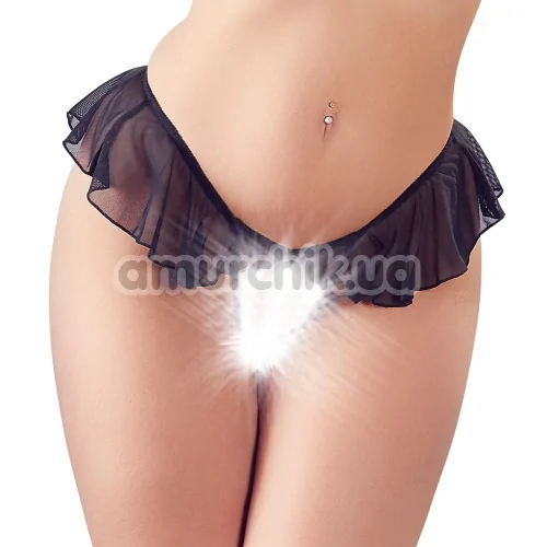 Трусики-стринги Cottelli Collection Flounced String 2321920, чёрные - Фото №1