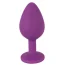 Анальная пробка с фиолетовым кристаллом Colorful Joy Jewel Purple Plug Medium, фиолетовая - Фото №2