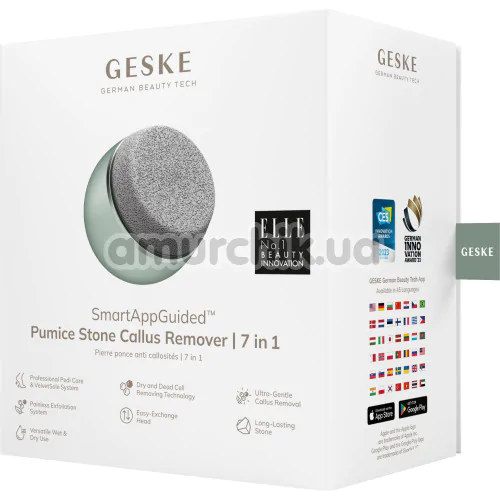 Шліфувальна пилка для стоп Geske Pumice Stone Callus Remover 7 in 1, зелена