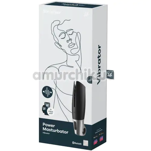 Мастурбатор з вібрацією Satisfyer Power Masturbator Vibrator, чорний