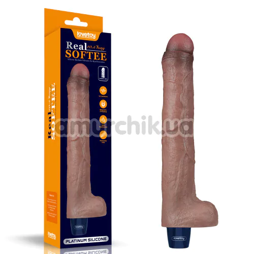 Вибратор Lovetoy Real Softee 10.5 Platinum Silicone, коричневый