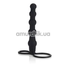 Анальна насадка Love Rider Beaded Dual Penetrator, чорна - Фото №1