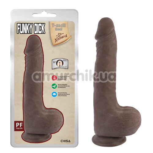 Фаллоимитатор T-skin ReaL Funky Dick, коричневый