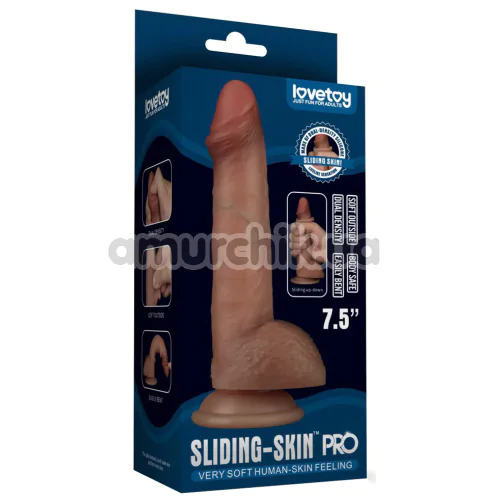 Фаллоимитатор Sliding Skin Pro 7.5, коричневый