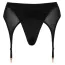 Трусики для страпона з підв'язками для панчіх Bad Kitty Thong With O-Ring, чорні - Фото №4