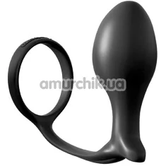 Эрекционное кольцо со стимулятором простаты Anal Fantasy Collection Ass-Gasm Cockring Advanced Plug L, черное - Фото №1