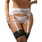Комплект Star Night Lace Garter Belt With Thong, білий: пояс для панчіх + трусики-стрінги - Фото №1