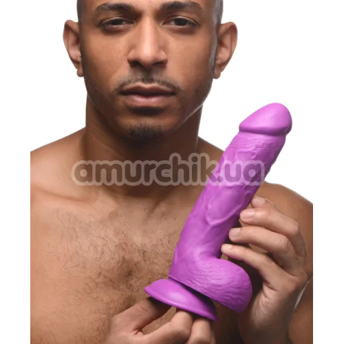 Фаллоимитатор Pop Peckers Dildo With Balls 8.25, фиолетовый