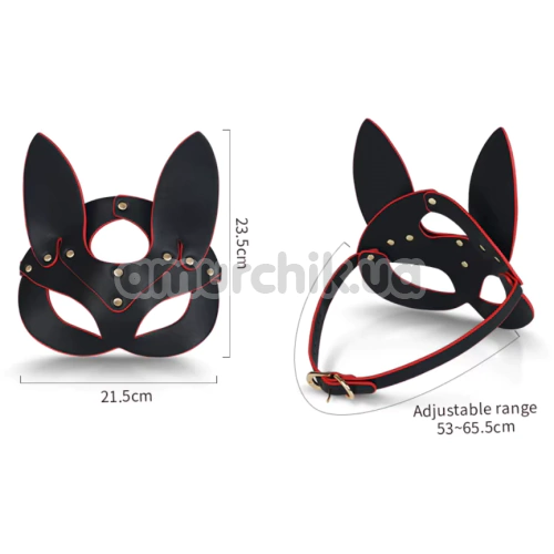 Маска лисички Roomfun Fox Mask, черно-красная
