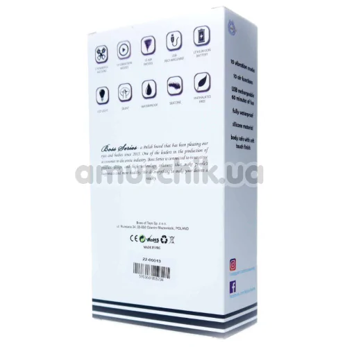 Симулятор орального секса для женщин с вибрацией Boss Series Rechargeable Sucking Massager, розовый