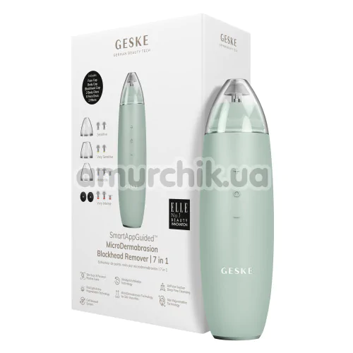 Микродермабразионное устройство для удаления черных точек Geske MicroDermabrasion Blackhead Remover 7 in 1, зеленое
