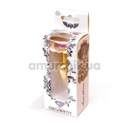 Анальная пробка со светло-розовым кристаллом Exclusivity Jewellery Gold Plug, золотая