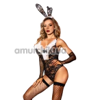 Костюм зайчика JSY Sexy Lingerie черный: боди + чулки + ушки + перчатки - Фото №1