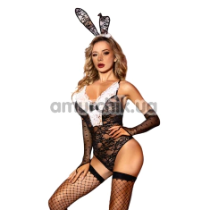 Костюм зайчика JSY Sexy Lingerie чорний: боді + панчохи + вушка + рукавички - Фото №1