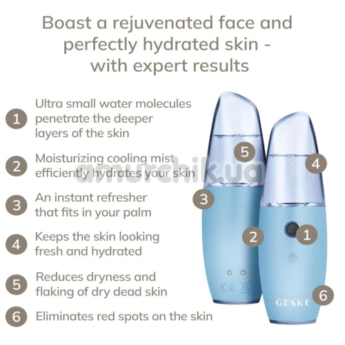 Зволожувач для шкіри обличчя Geske Facial Hydration Refresher 4 in 1, блакитний