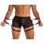 Трусы-боксеры мужские с фиксаторами для рук Star Night Faux Leather Briefs With Snap Bondage, черные - Фото №5