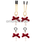 Набір затискачів для грудей Senuelo Pearl Nipple Clamps Kit, золотий - Фото №1