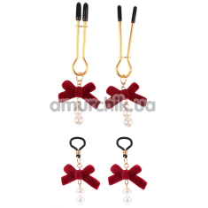 Набор зажимов для сосков Senuelo Pearl Nipple Clamps Kit, золотой - Фото №1