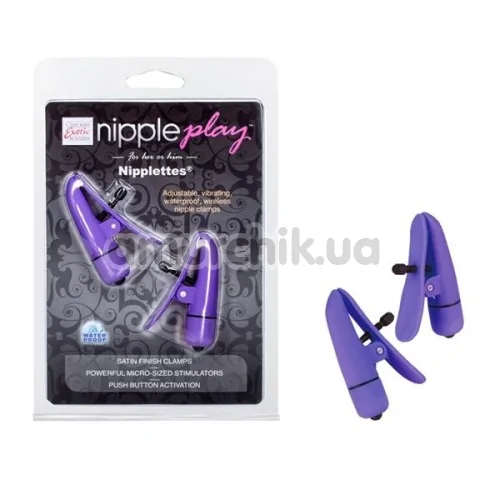 Затискачі для сосків з вібрацією Nipple Play Nipplettes, фіолетові