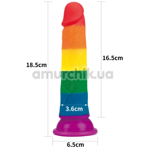 Фаллоимитатор LoveToy Prider 7, радужный