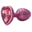 Анальна пробка з рожевим кристалом Alume Metal Heart Plug S, рожева - Фото №4