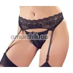Комплект Cotelli Collection String & Suspender Belt 2321874 черный: трусики-стринги + пояс для чулок - Фото №1