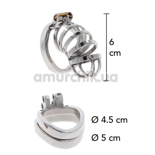 Пояс верности для мужчин Hidden Desire Extreme Penis Gear Chastity Cock Cage Metal, серебряный