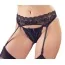 Комплект Cotelli Collection String & Suspender Belt 2321874 чорний: трусики-стрінги + пояс для панчіх - Фото №1
